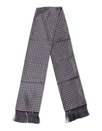 Dolce & Gabbana Black Patterned Fringes Neck Foulard Scarf - Zeiniez