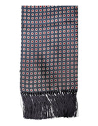 Dolce & Gabbana Black Patterned Fringes Neck Foulard Scarf - Zeiniez