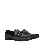 Dolce & Gabbana Black Fabric Slip-On Loafers