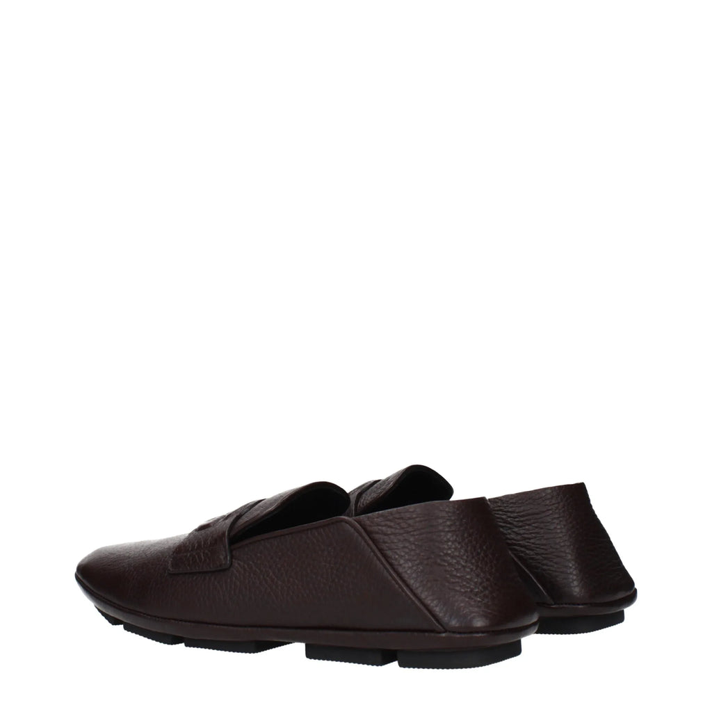 Dolce & Gabbana Brown Leather Slip-On Loafers - Zeiniez