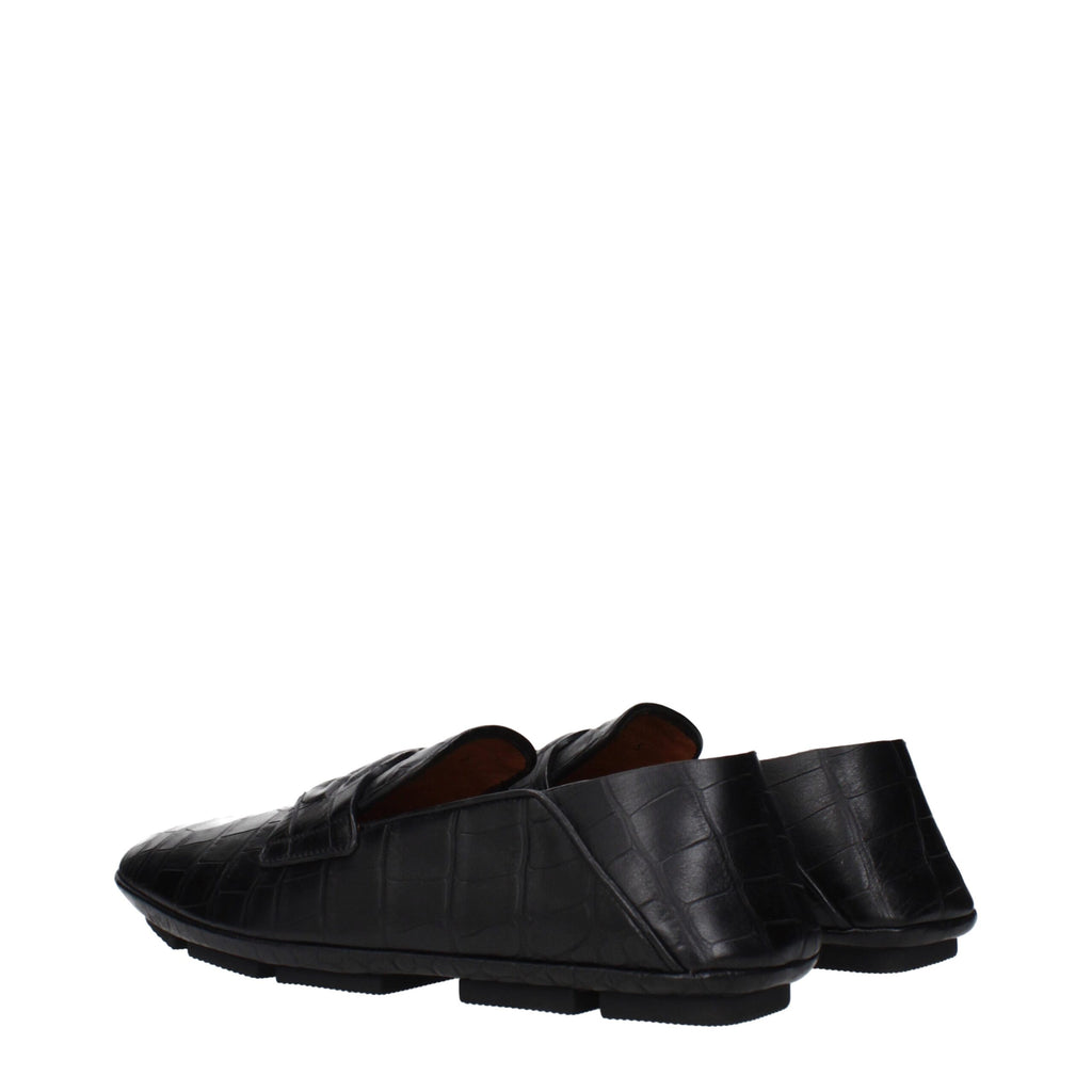Dolce & Gabbana Black Leather Slip-On Loafers