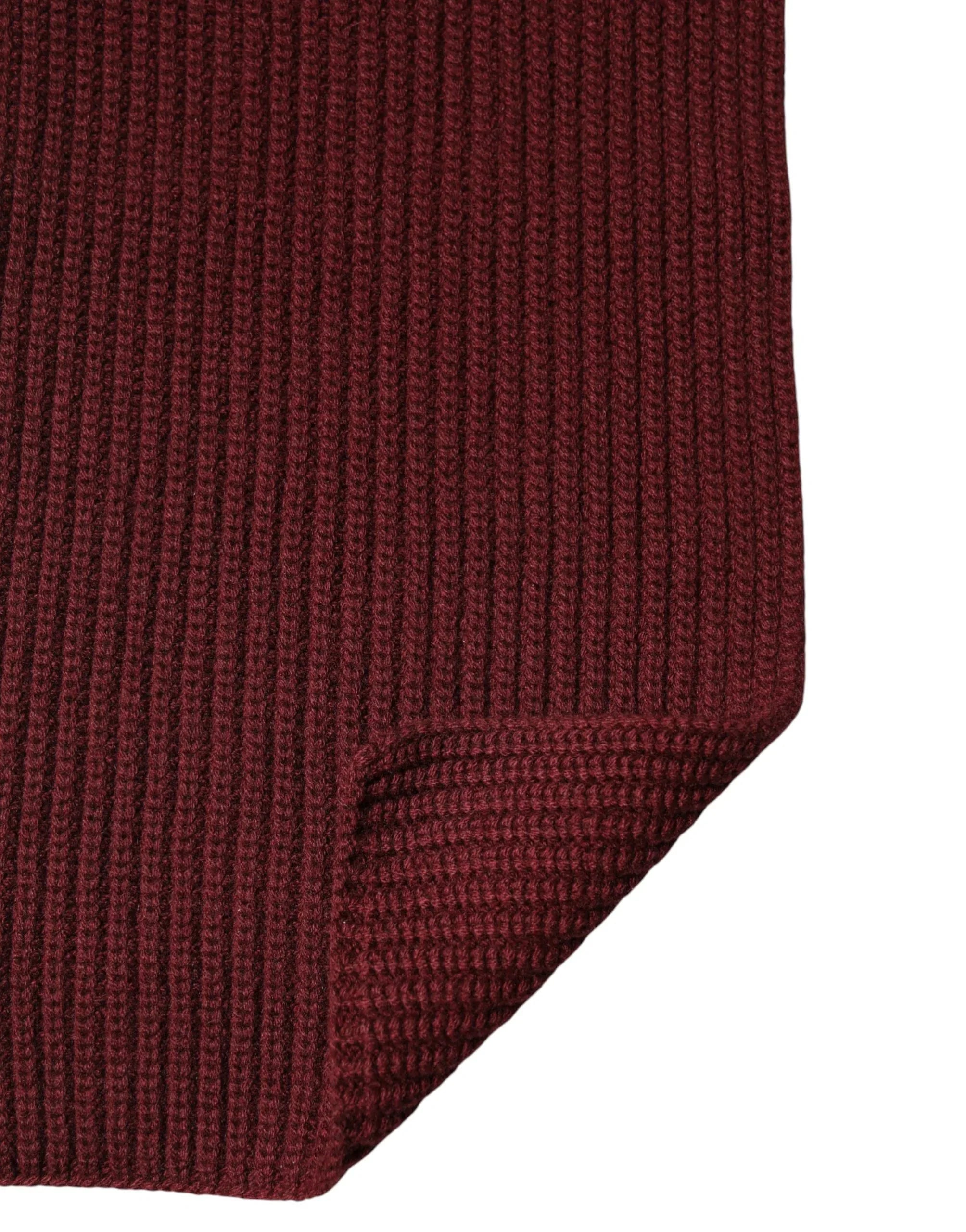 Dolce & Gabbana Maroon Cashmere Knitted NeckWrap Shawl Scarf - Zeiniez