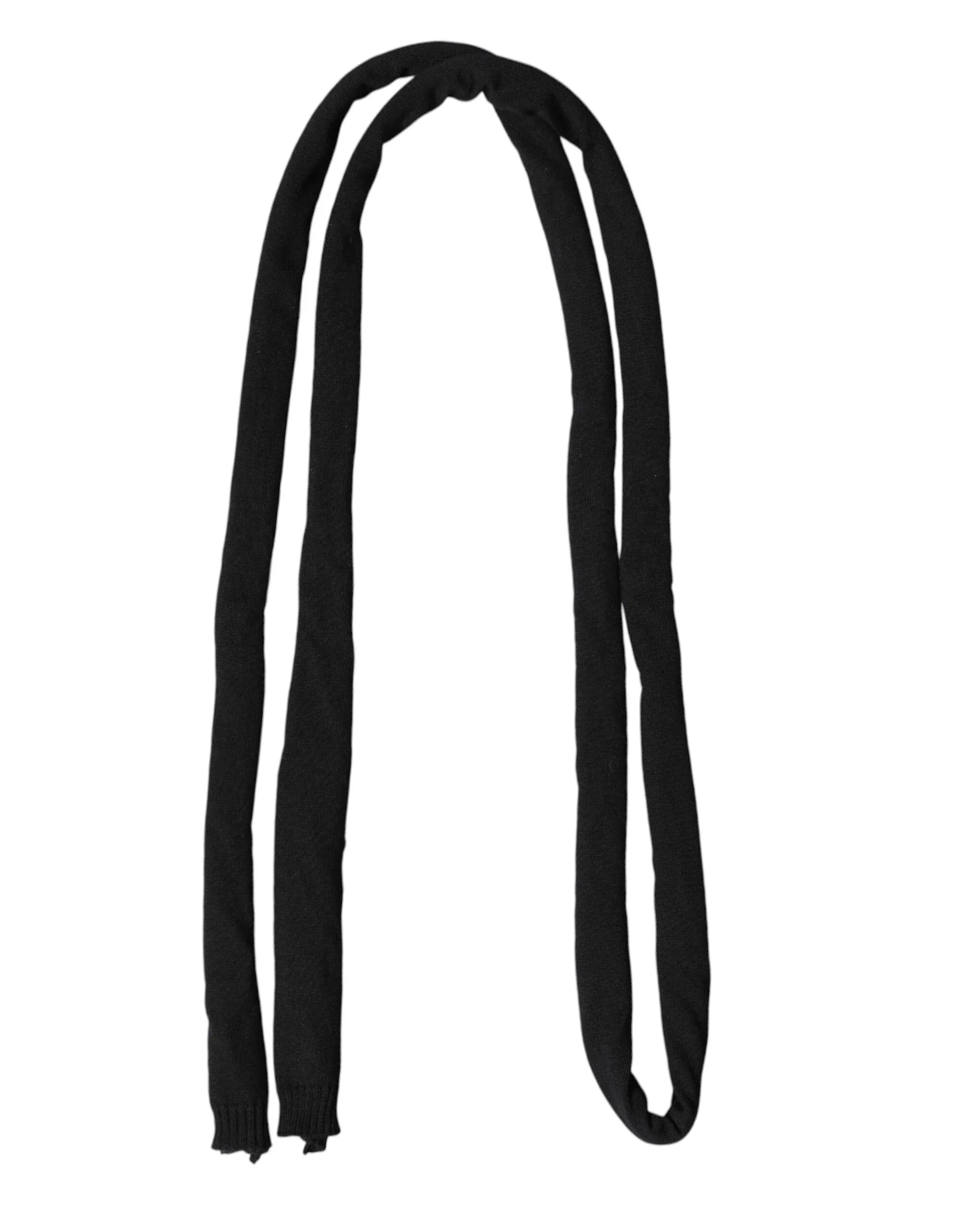 Dolce & Gabbana Black Wool Knitted Neck Wrap Shawl Men Scarf - Zeiniez