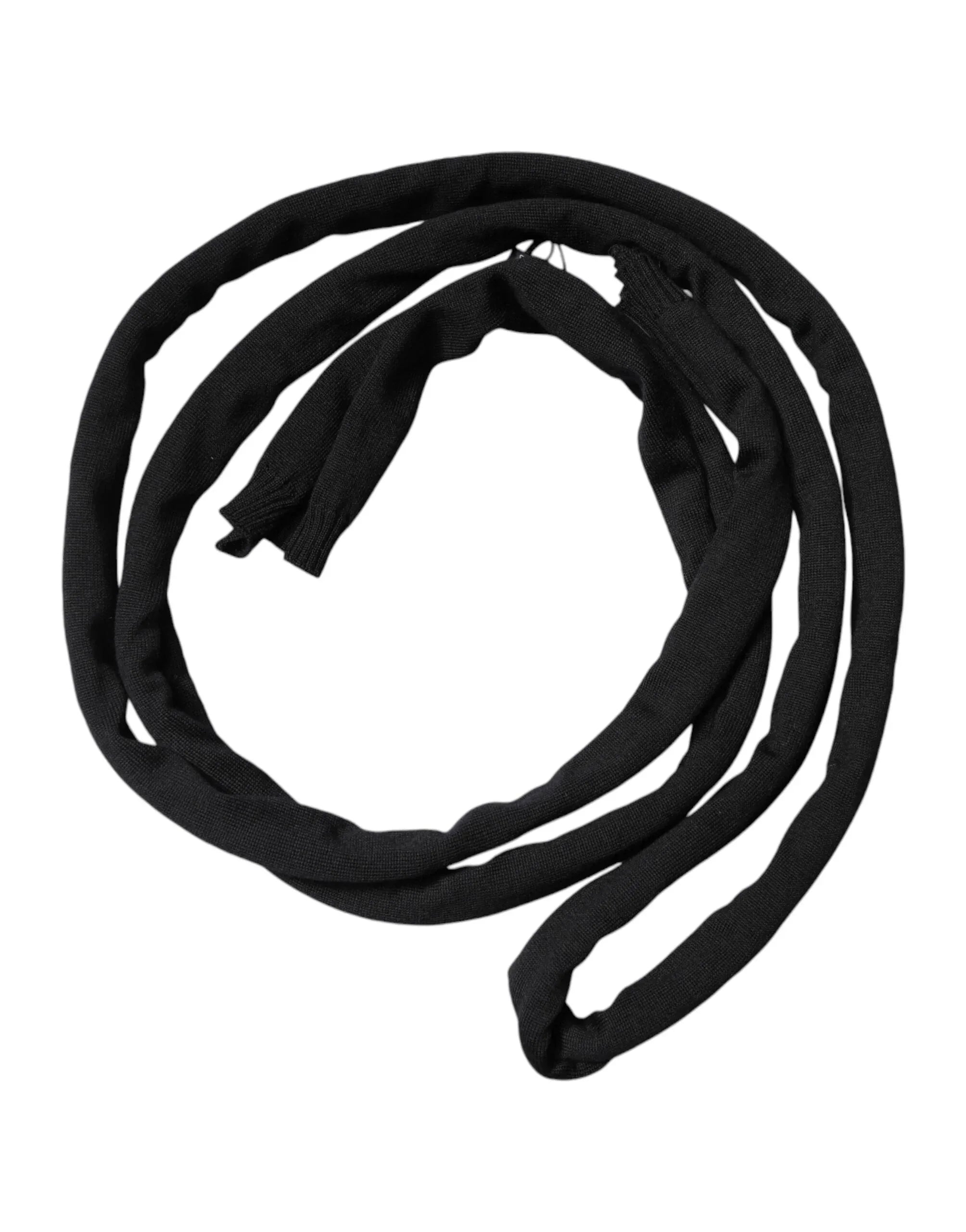 Dolce & Gabbana Black Wool Knitted Neck Wrap Shawl Men Scarf - Zeiniez