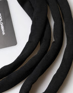 Dolce & Gabbana Black Wool Knitted Neck Wrap Shawl Men Scarf - Zeiniez