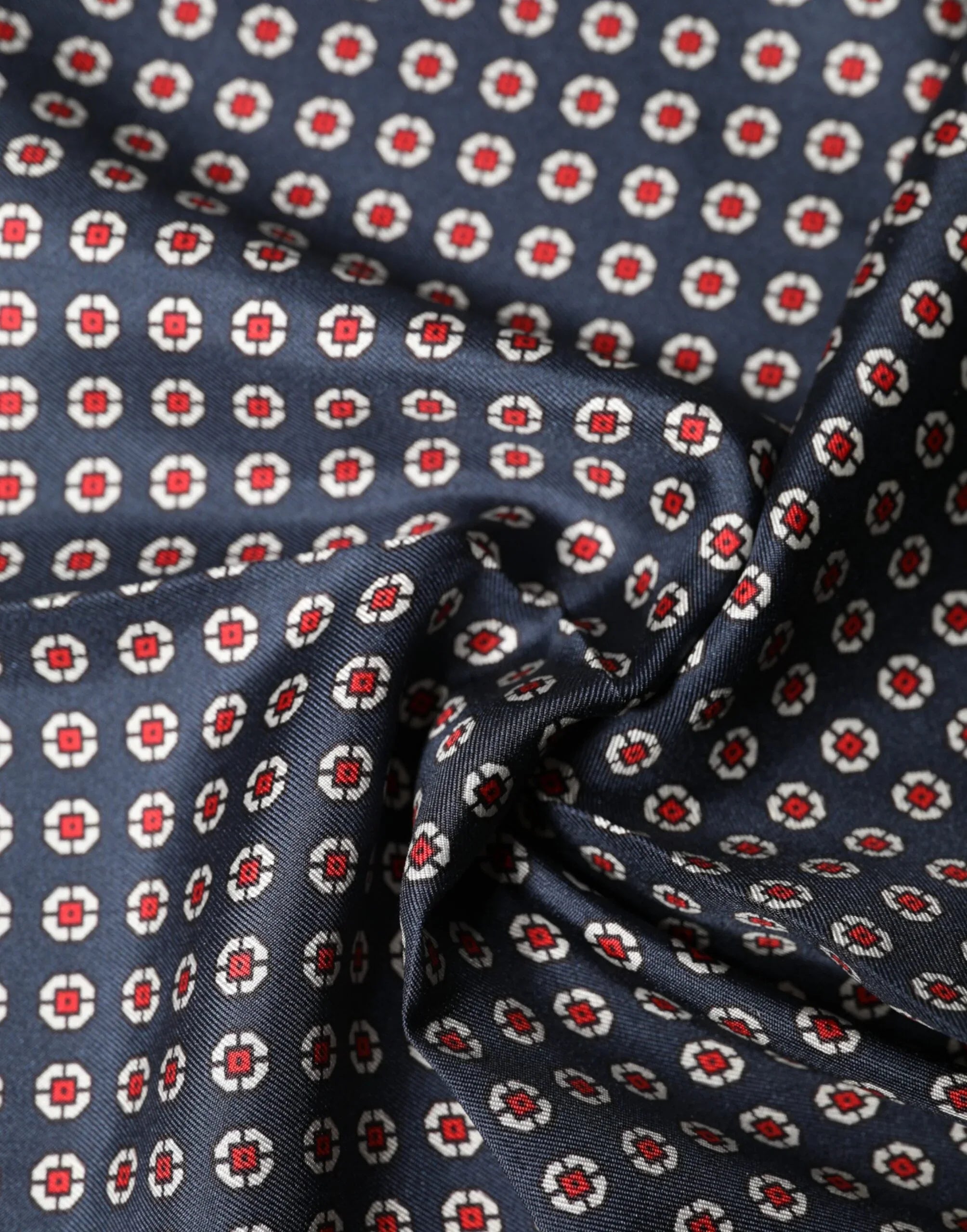 Dolce & Gabbana Blue Patterned Silk Square Handkerchief Scarf - Zeiniez