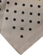 Dolce & Gabbana Brown Polka Dot Square Handkerchief Scarf - Zeiniez
