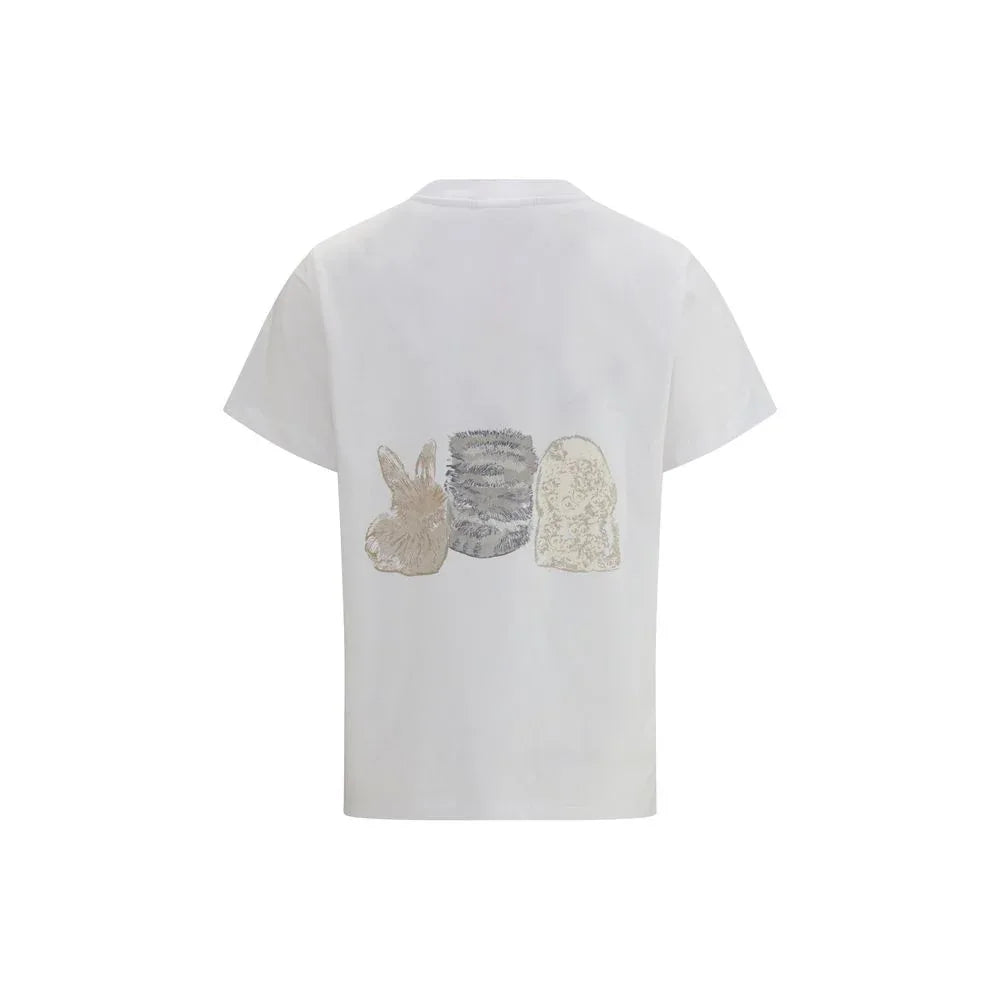 Ganni White Cotton T-Shirt - Zeiniez