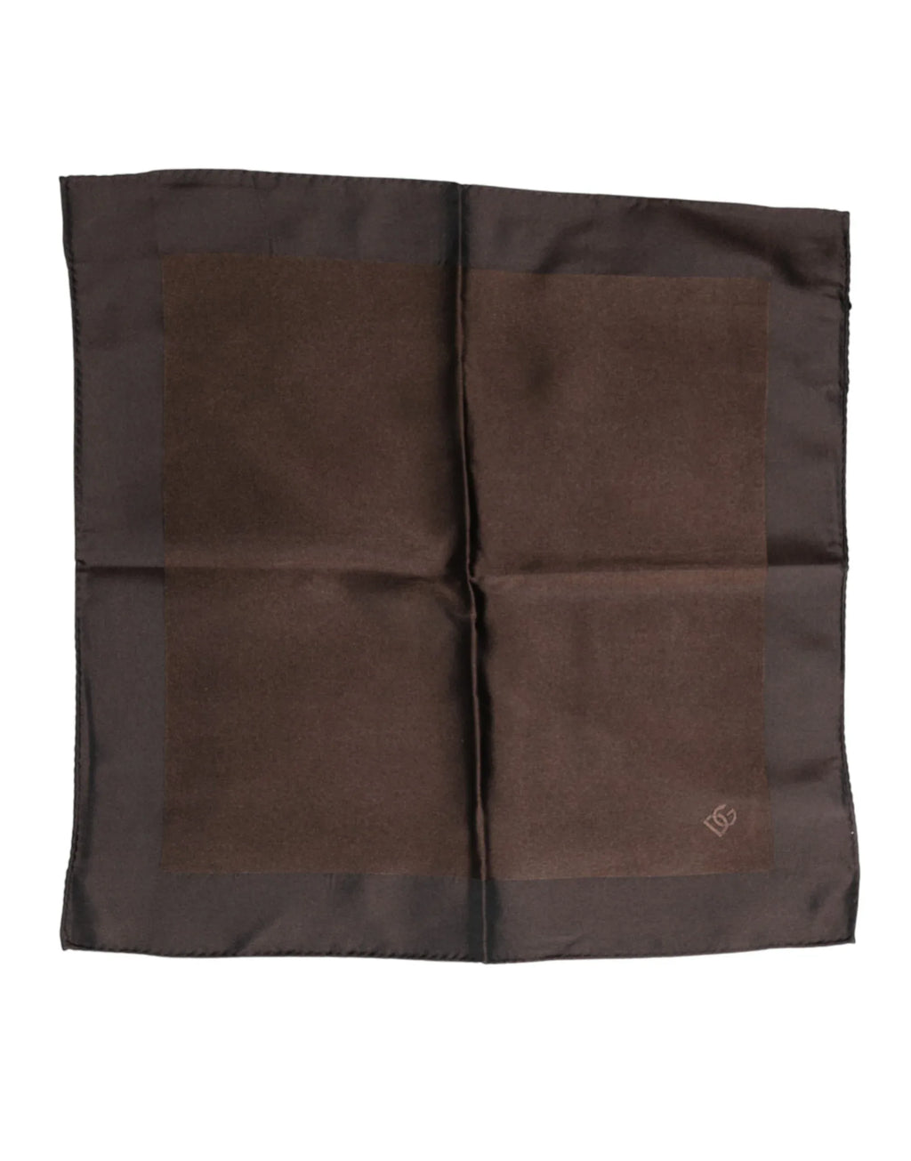 Dolce & Gabbana Brown Logo Silk Square Handkerchief Scarf - Zeiniez