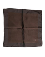 Dolce & Gabbana Brown Logo Silk Square Handkerchief Scarf - Zeiniez
