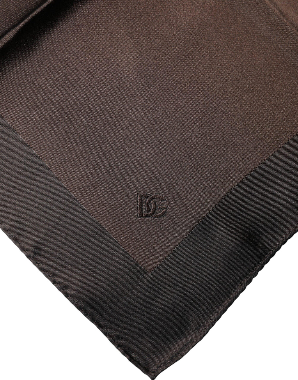 Dolce & Gabbana Brown Logo Silk Square Handkerchief Scarf - Zeiniez