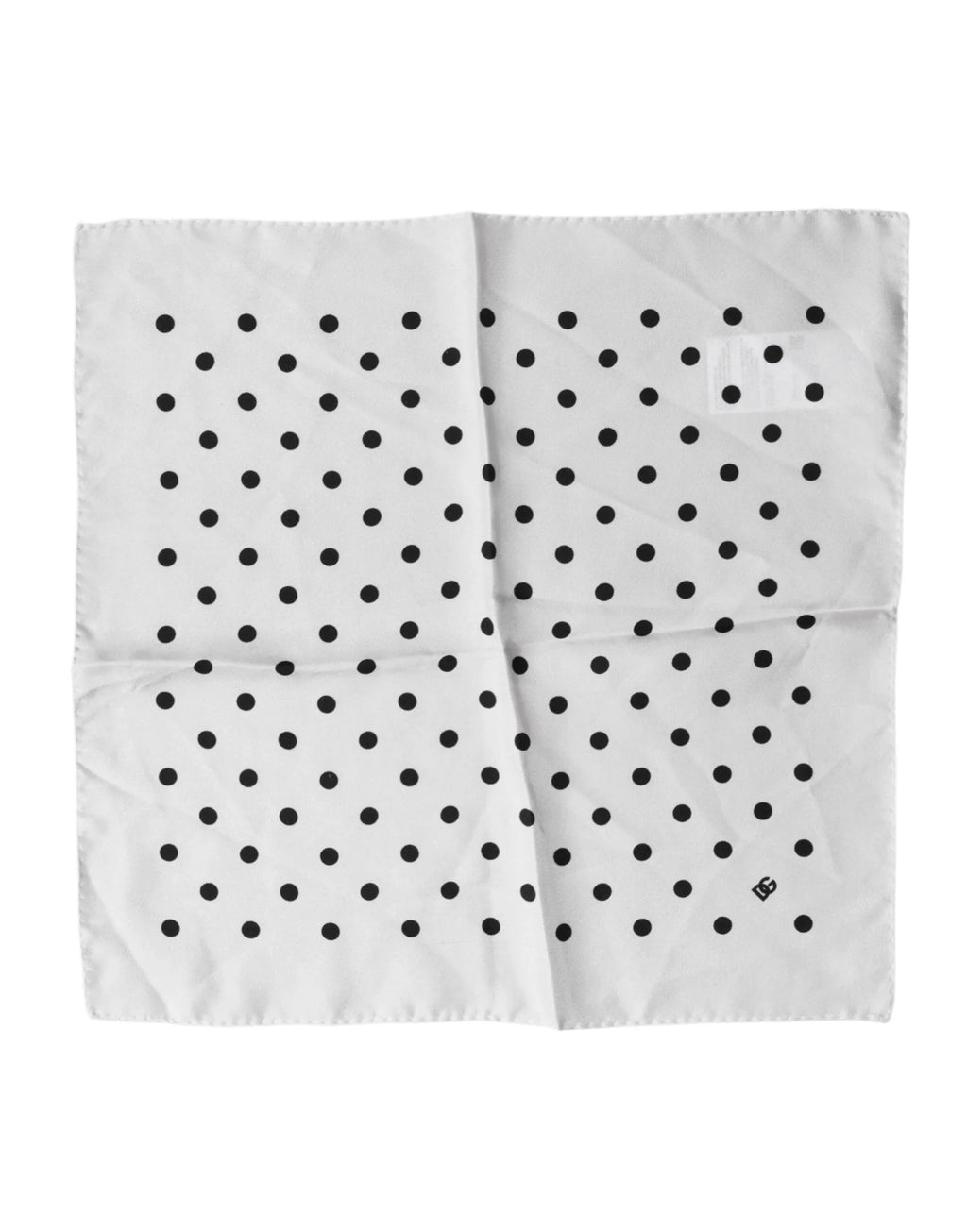 Dolce & Gabbana White Polka Dot Square Handkerchief Scarf - Zeiniez