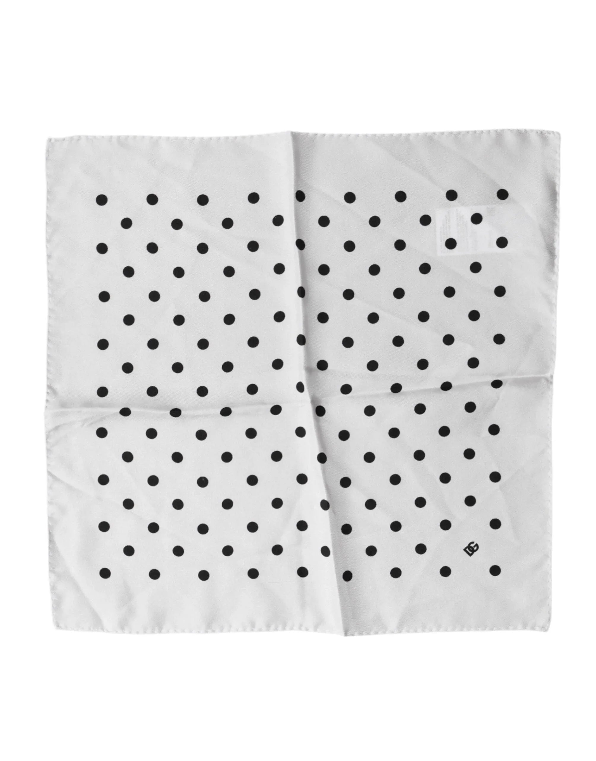 Dolce & Gabbana White Polka Dot Square Handkerchief Scarf - Zeiniez