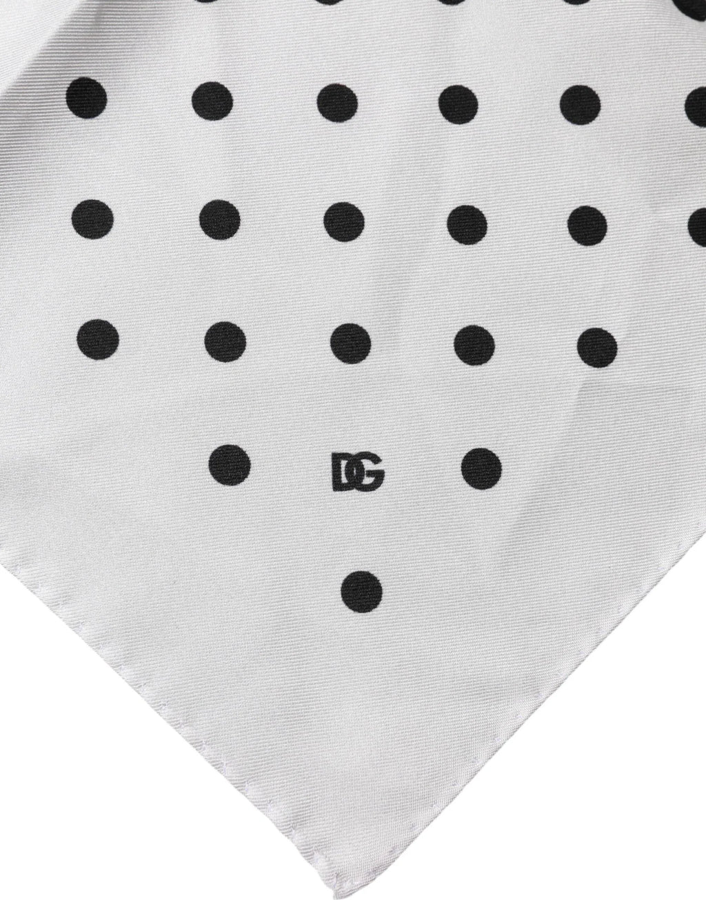 Dolce & Gabbana White Polka Dot Square Handkerchief Scarf - Zeiniez