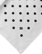 Dolce & Gabbana White Polka Dot Square Handkerchief Scarf - Zeiniez