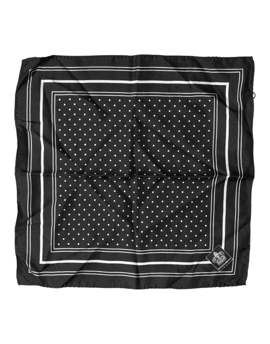 Dolce & Gabbana Scarf Black Poka Dot Men Square Handkerchief - Zeiniez