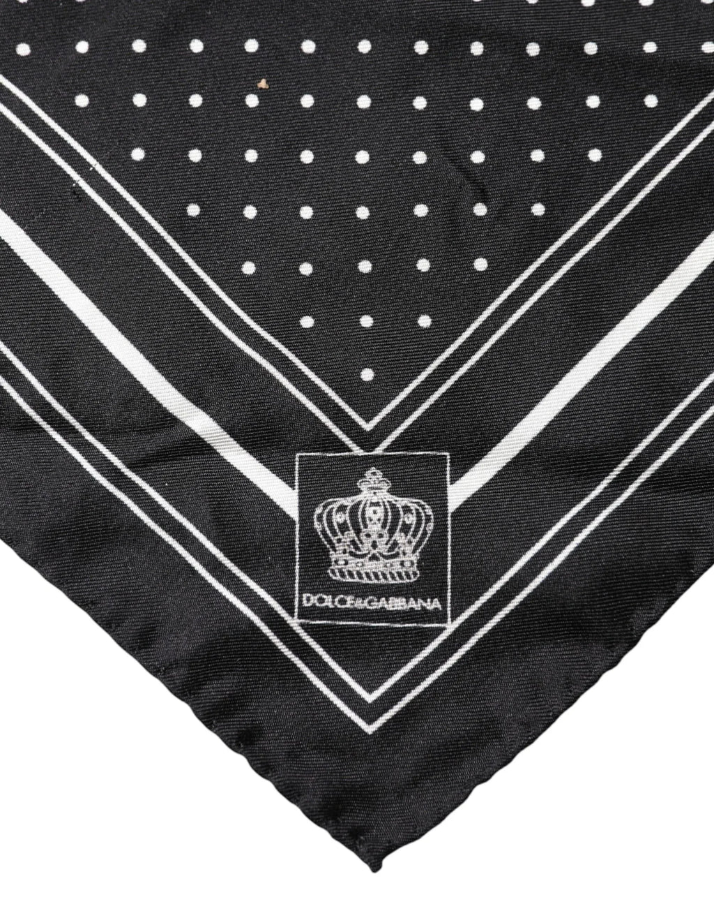 Dolce & Gabbana Scarf Black Poka Dot Men Square Handkerchief - Zeiniez