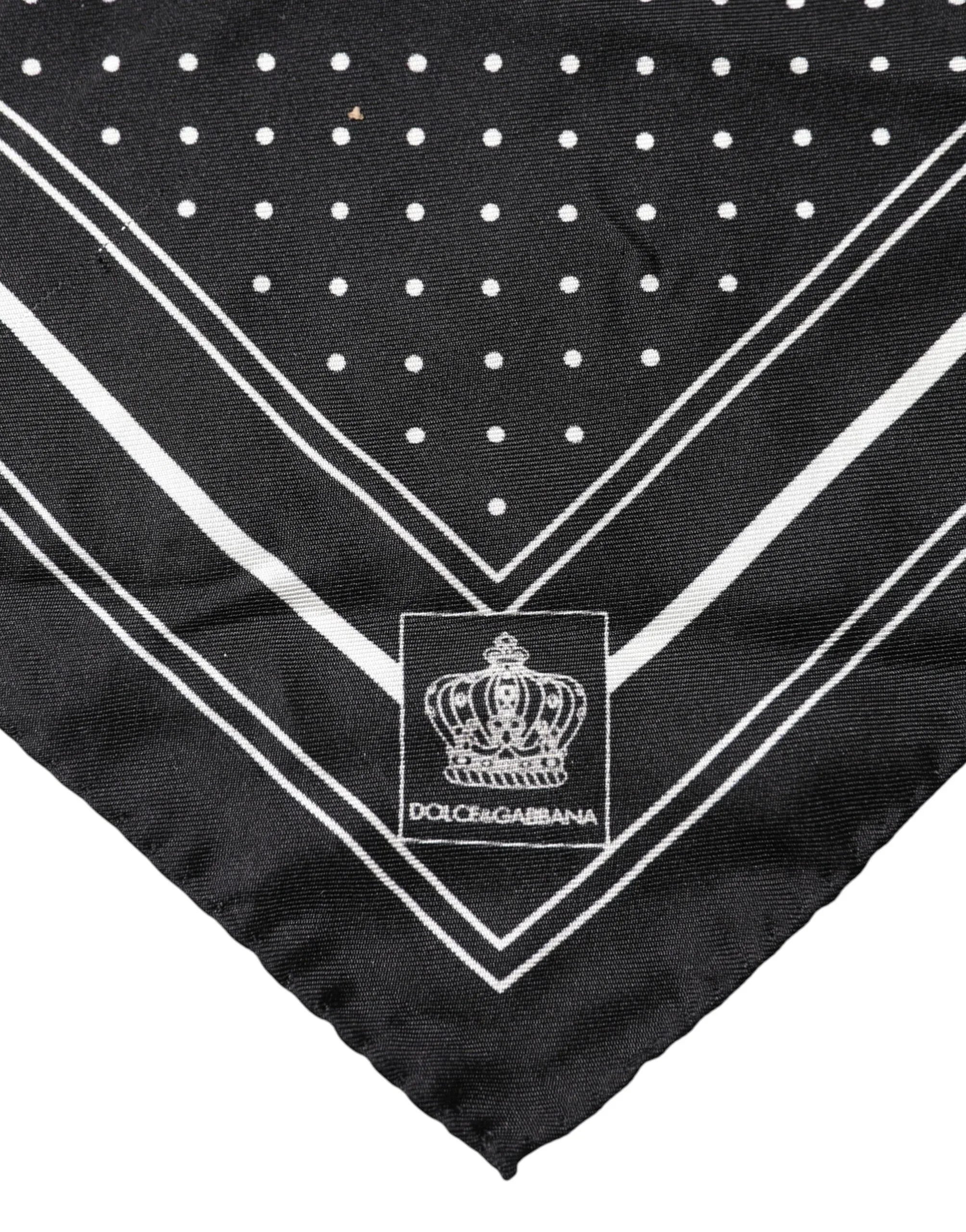 Dolce & Gabbana Scarf Black Poka Dot Men Square Handkerchief - Zeiniez