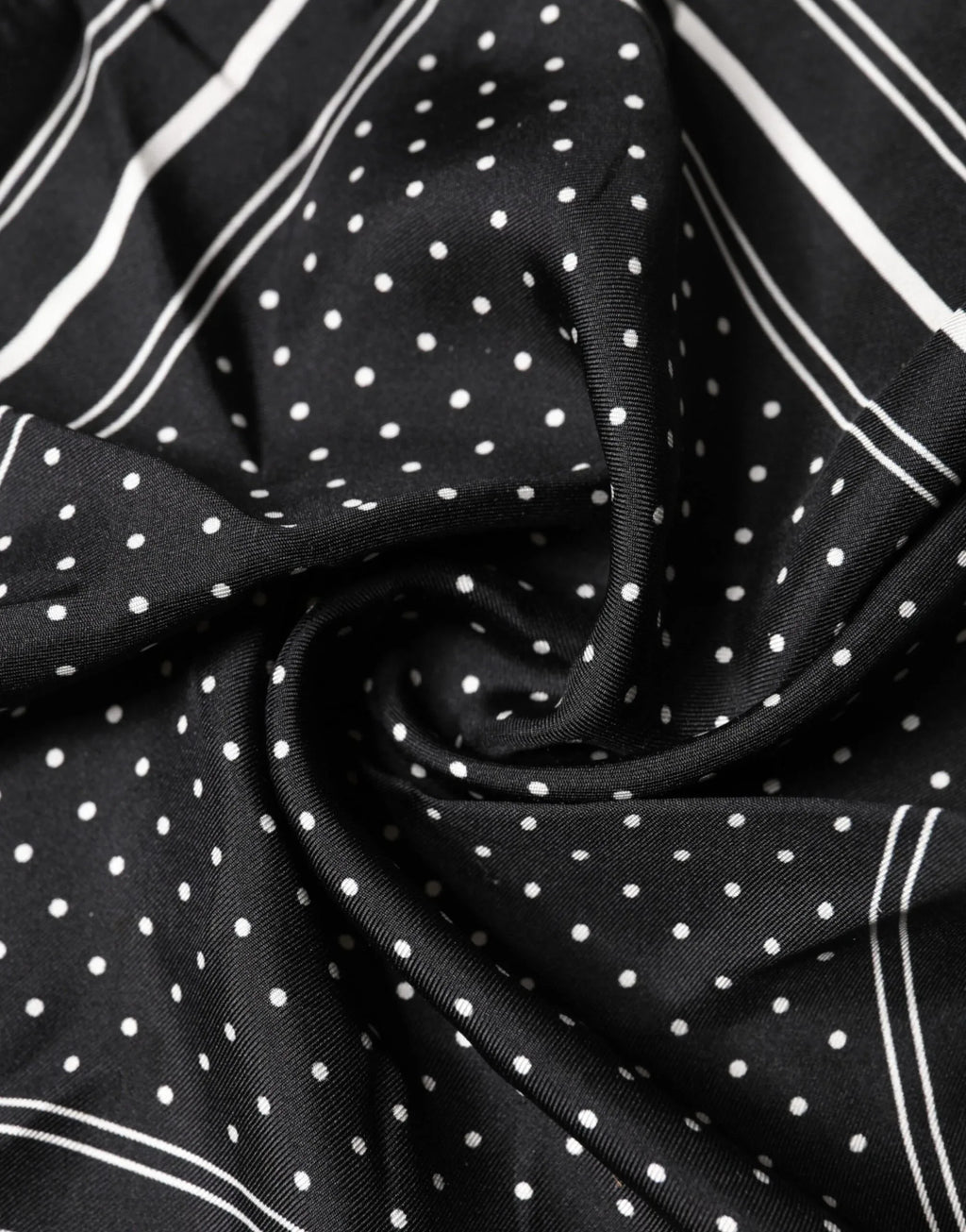 Dolce & Gabbana Scarf Black Poka Dot Men Square Handkerchief - Zeiniez