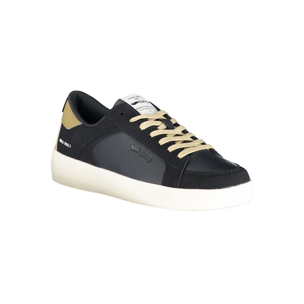 Gas Blue Polyurethane Men Sneaker Gas