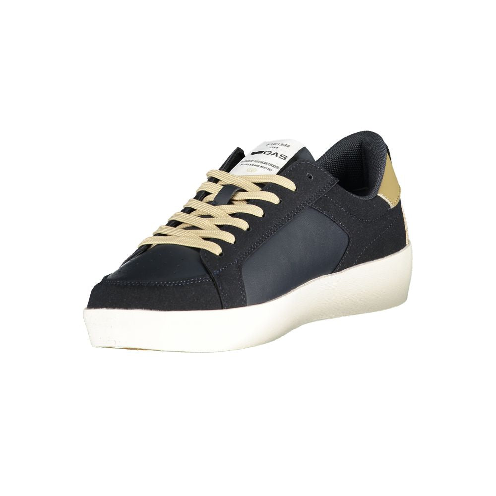 Gas Blue Polyurethane Men Sneaker Gas