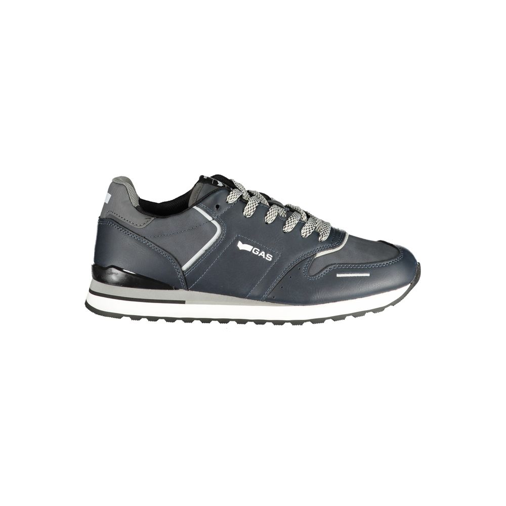 Gas Blue Polyurethane Men Sneaker - Zeiniez