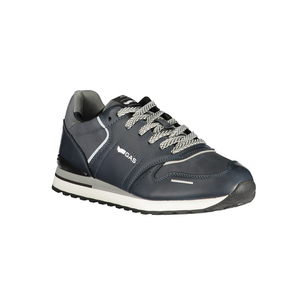 Gas Blue Polyurethane Men Sneaker - Zeiniez
