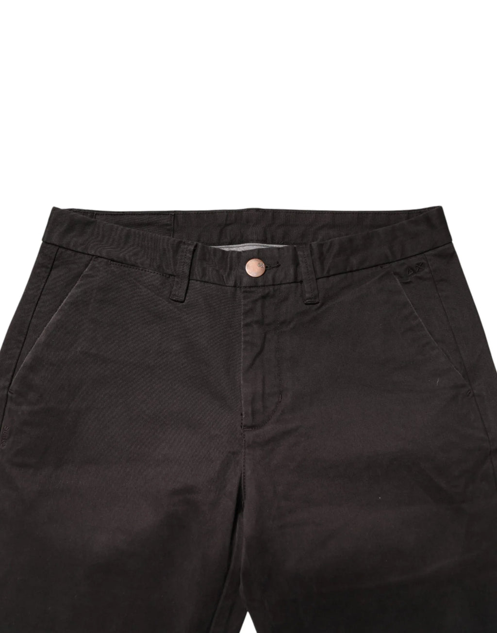 Sun68 Dark Brown Cotton Stretch Skinny Mid Waist Men Trouser Pants - Zeiniez