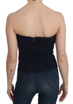 Costume National Strapless Zipper Back Tube Top Blouse