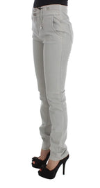 Costume National Pants Gray Cotton Blend Super Slim Fit Jeans - Zeiniez