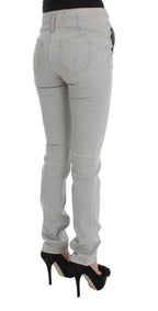 Costume National Pants Gray Cotton Blend Super Slim Fit Jeans - Zeiniez