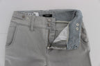 Costume National Pants Gray Cotton Blend Super Slim Fit Jeans - Zeiniez