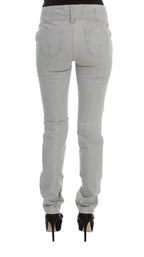 Costume National Pants Gray Cotton Blend Super Slim Fit Jeans - Zeiniez