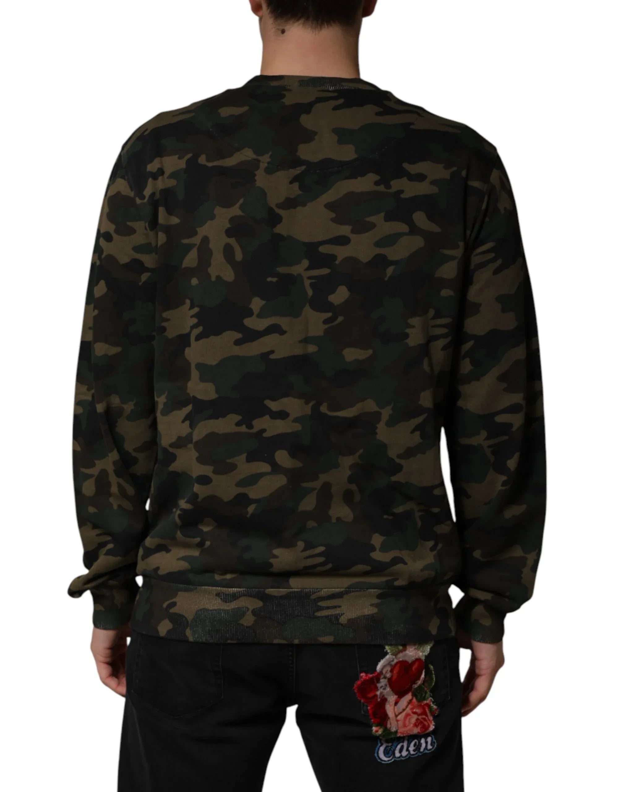 Dolce & Gabbana Multicolor Camouflage Men Sweatshirt Sweater - Zeiniez