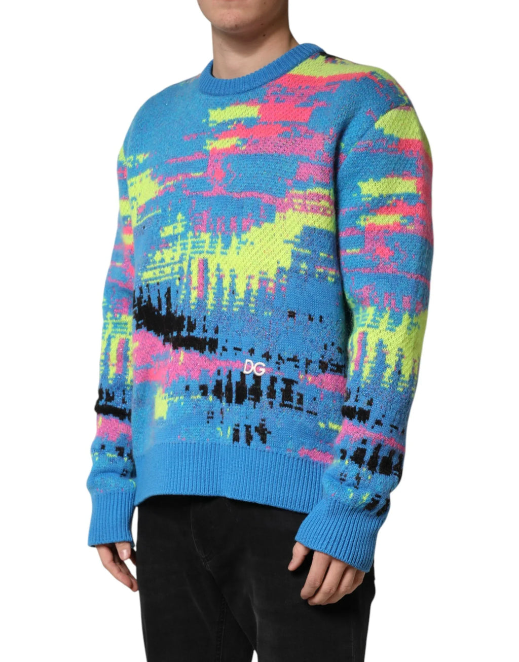 Dolce & Gabbana Multicolor Men Crew Neck Pullover Sweater - Zeiniez