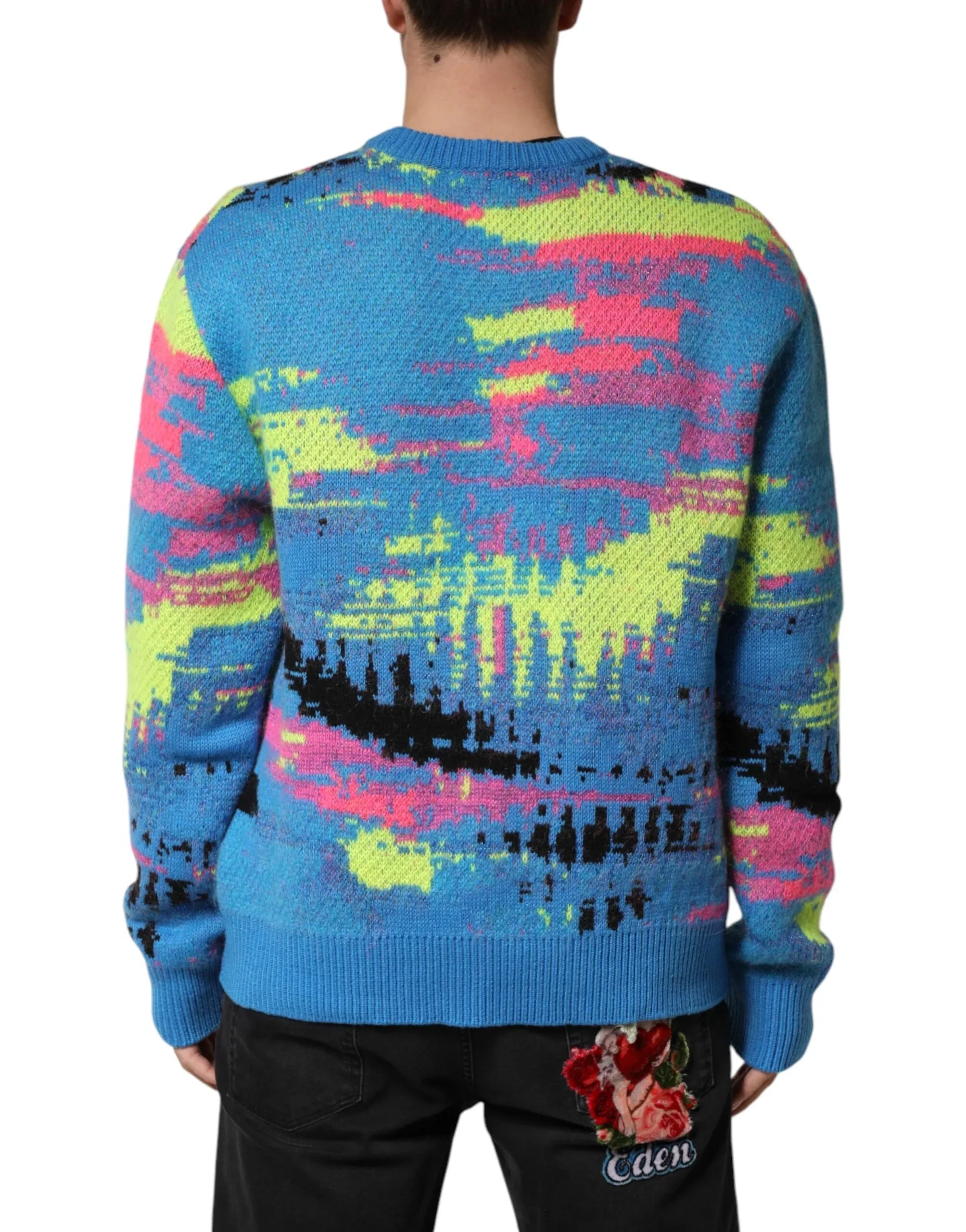 Dolce & Gabbana Multicolor Men Crew Neck Pullover Sweater - Zeiniez