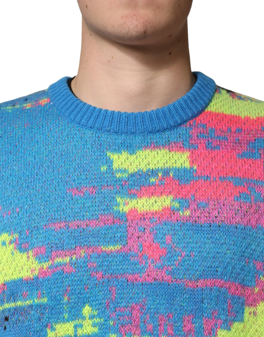 Dolce & Gabbana Multicolor Men Crew Neck Pullover Sweater - Zeiniez