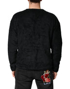 Dolce & Gabbana Black Cotton V-Neck Men Sweatshirt Sweater - Zeiniez
