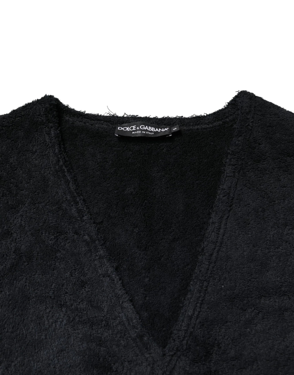 Dolce & Gabbana Black Cotton V-Neck Men Sweatshirt Sweater - Zeiniez
