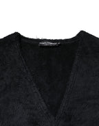 Dolce & Gabbana Black Cotton V-Neck Men Sweatshirt Sweater - Zeiniez