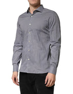 Domenico Tagliente Gray Patterned Long Sleeves Dress Shirt - Zeiniez