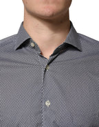 Domenico Tagliente Gray Patterned Long Sleeves Dress Shirt - Zeiniez