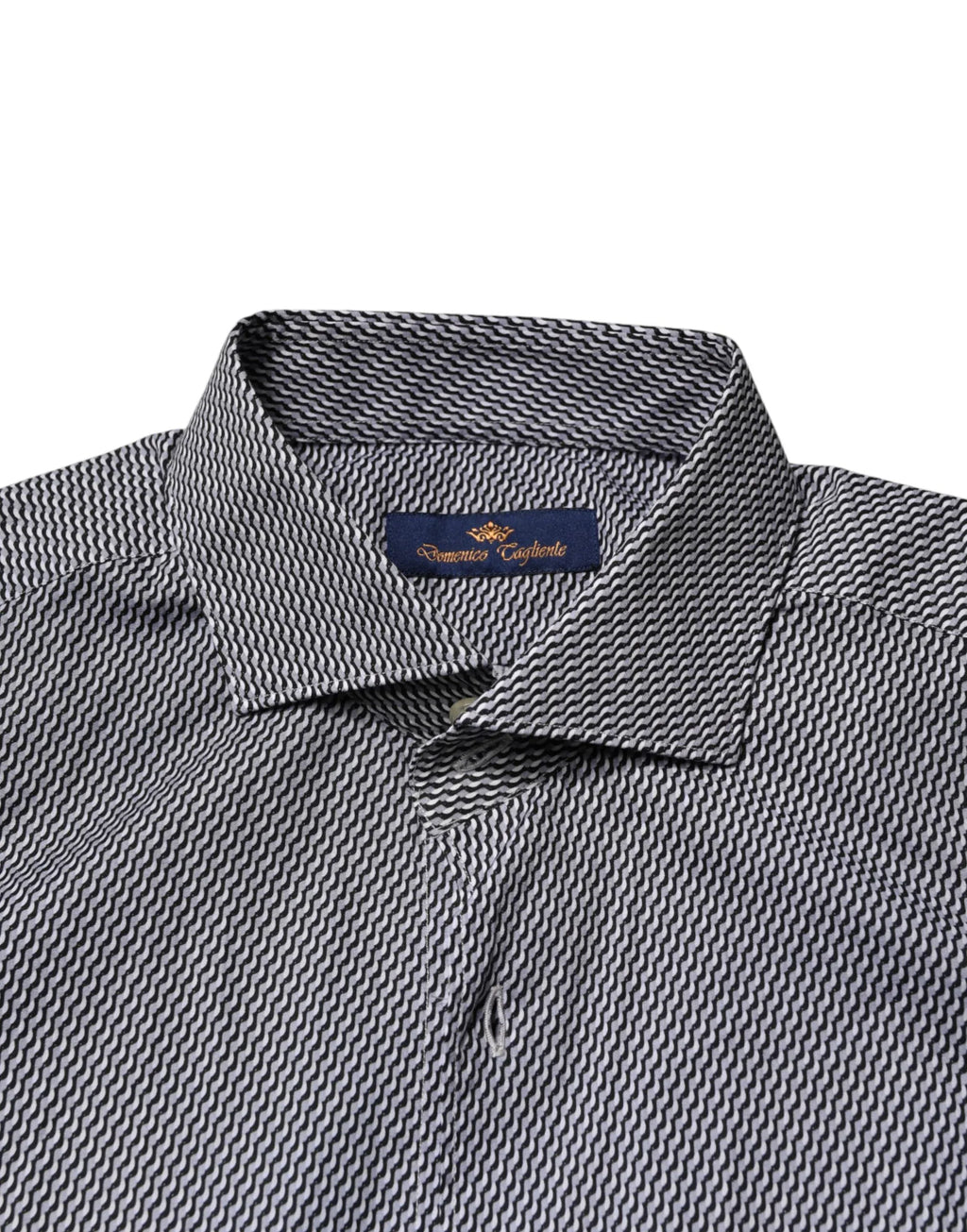 Domenico Tagliente Gray Patterned Long Sleeves Dress Shirt - Zeiniez