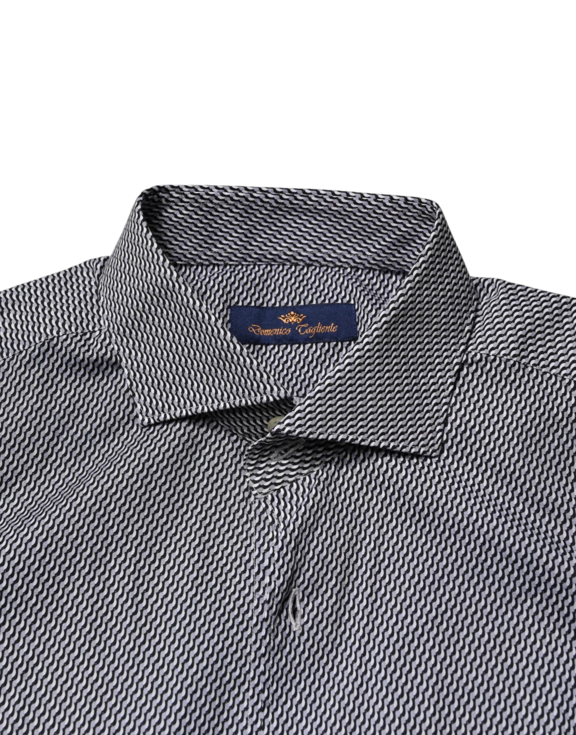 Domenico Tagliente Gray Patterned Long Sleeves Dress Shirt - Zeiniez