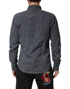 Jack & Jones Blue White Button Down Long Sleeves Men Denim Shirt - Zeiniez