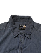 Jack & Jones Blue White Button Down Long Sleeves Men Denim Shirt - Zeiniez