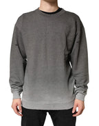 Dolce & Gabbana Gray Cotton Crew Neck Men Sweatshirt Sweater - Zeiniez
