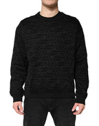 Dolce & Gabbana Black Monogram Crew Neck Sweatshirt Sweater - Zeiniez