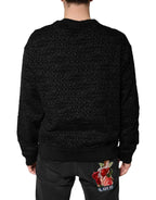 Dolce & Gabbana Black Monogram Crew Neck Sweatshirt Sweater - Zeiniez