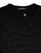 Dolce & Gabbana Black Monogram Crew Neck Sweatshirt Sweater - Zeiniez